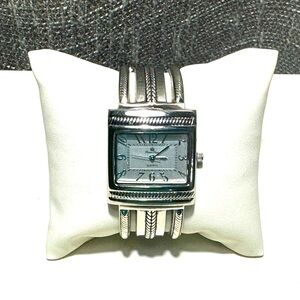 Premier Designs Silver Tone Cuff Watch